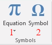 excel 2016, insert, symbols