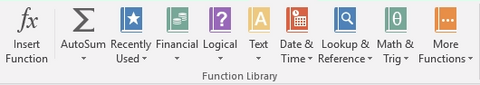excel 2016, formulas, function library