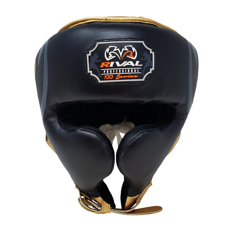 Rival Boxing RHG100 Professional Headgear Black/Gold Head Guard