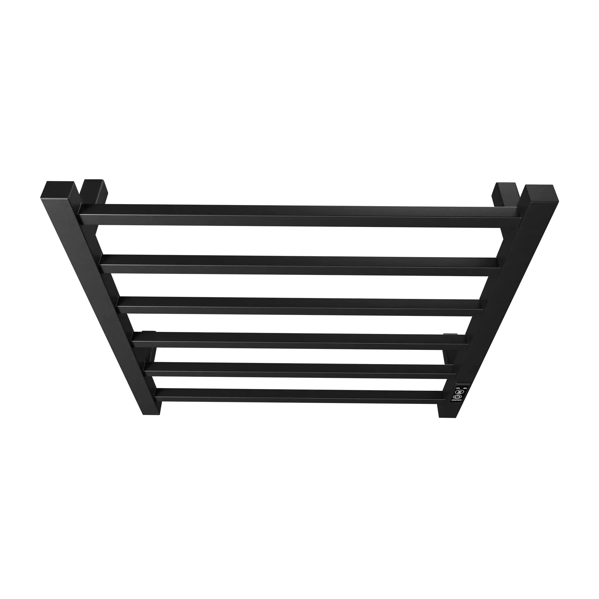 22 x 20 wall-mounted black heating towel racks with concealed wiring and sleek modern design | Ace Decor