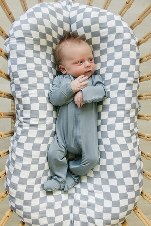 Dusty Blue Bamboo Footed Zipper - Riche Hippie