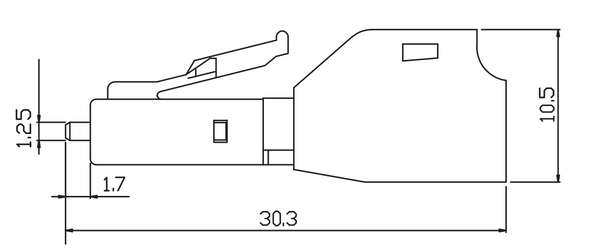 fiber lc attenuator fixed technical drawing