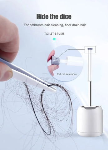 Odor Free Silicone Toilet Brush with hair tool