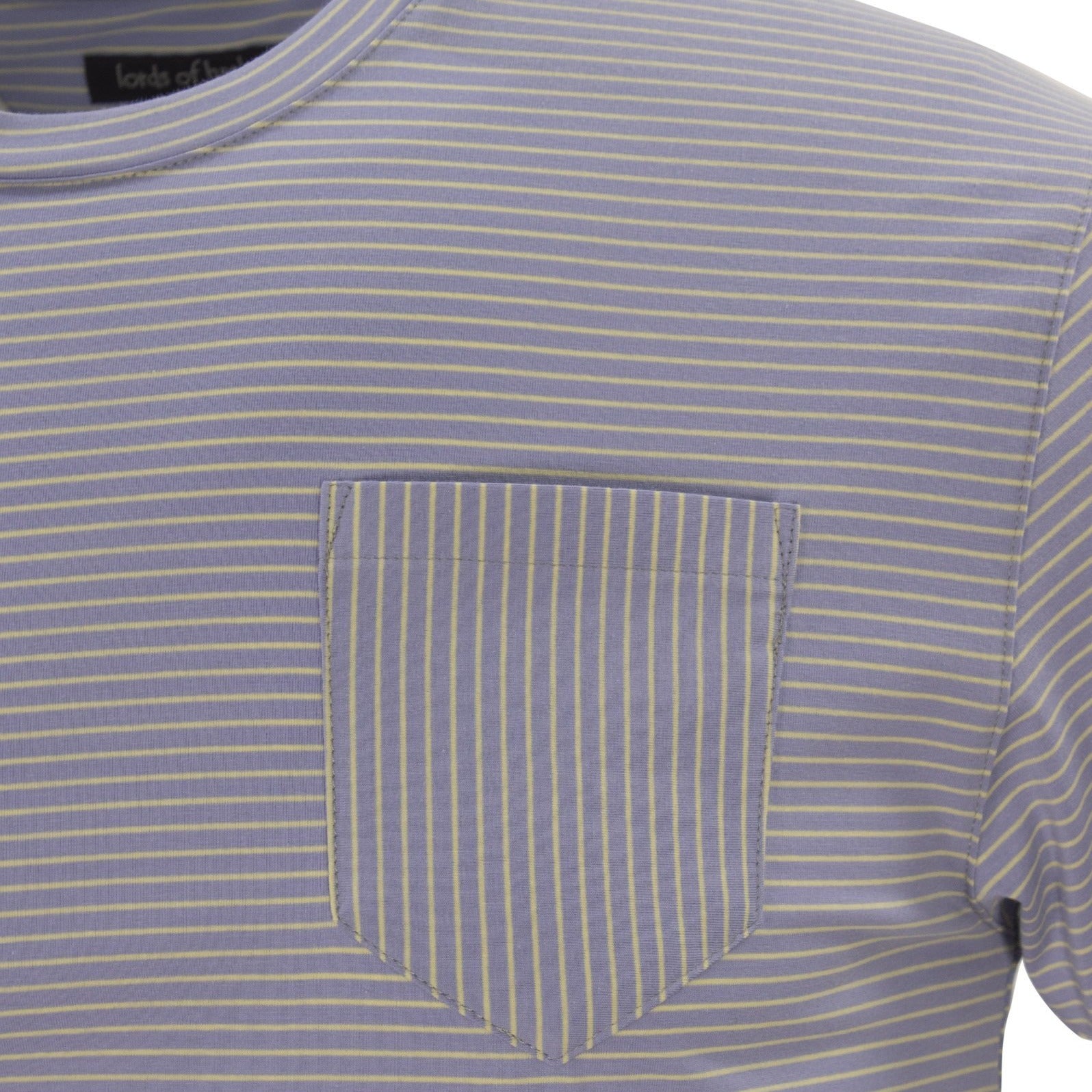 Tate Crewneck Stripe T-Shirt S/S: Lavender & Yellow