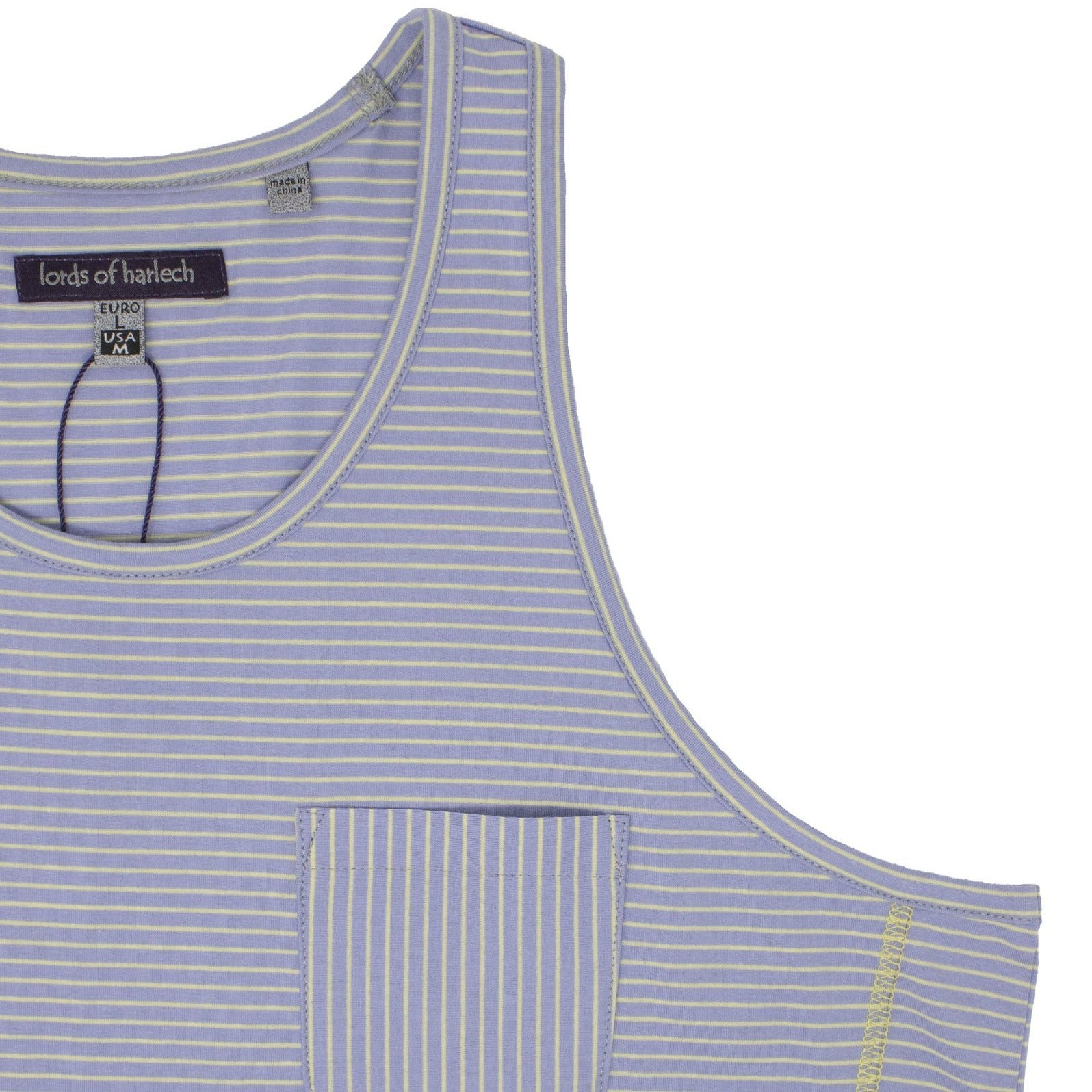 Tristan Stretch Tank: Lavender & Yellow Stripe