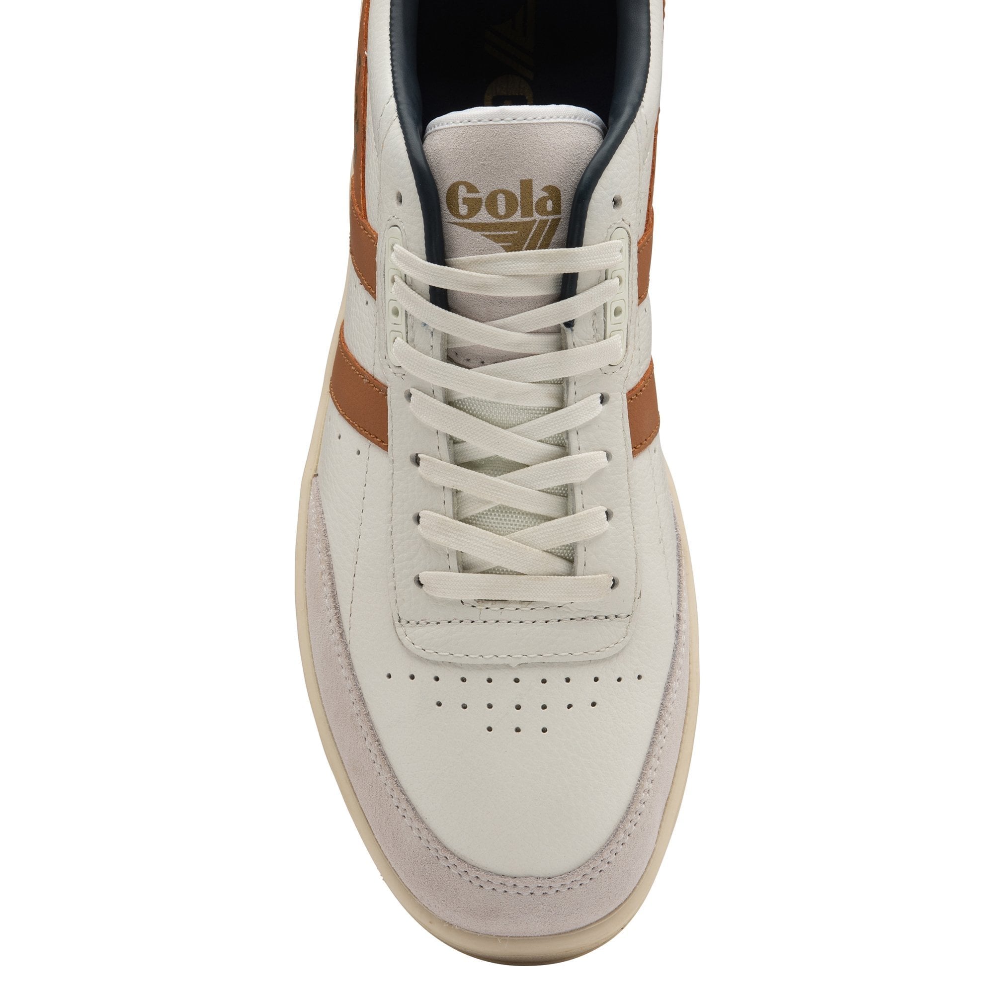 Classics Contact Leather Sneaker: White/Orange/Navy