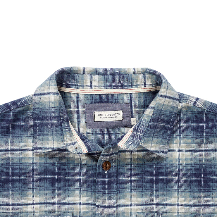 Men's Button Down Flannel Shirt - Blue – Ace Rivington