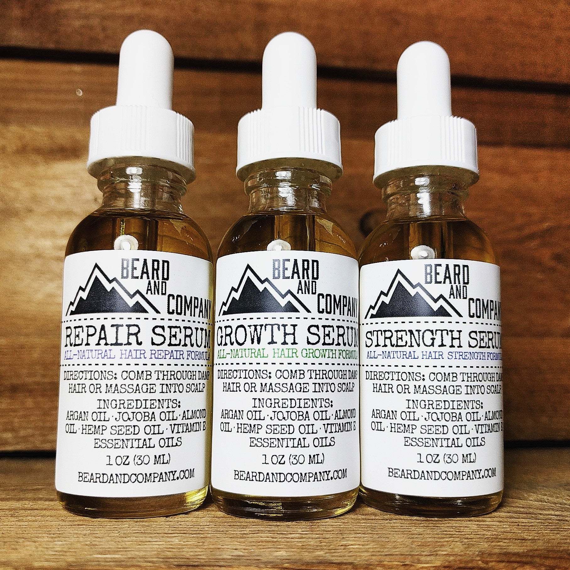 All Natural Formulated Beard Serum Bundle Grow Repair