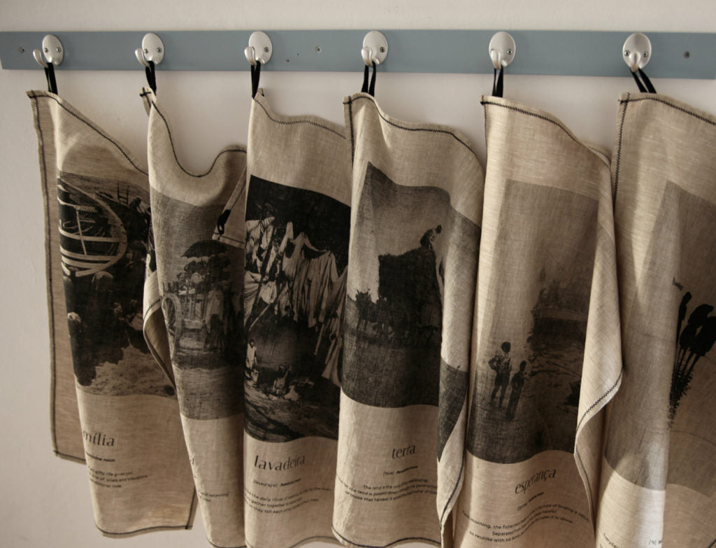The Luz Edition wall art decoration pieces / tea towels are handmade in Portugal and printed in 100% linen.