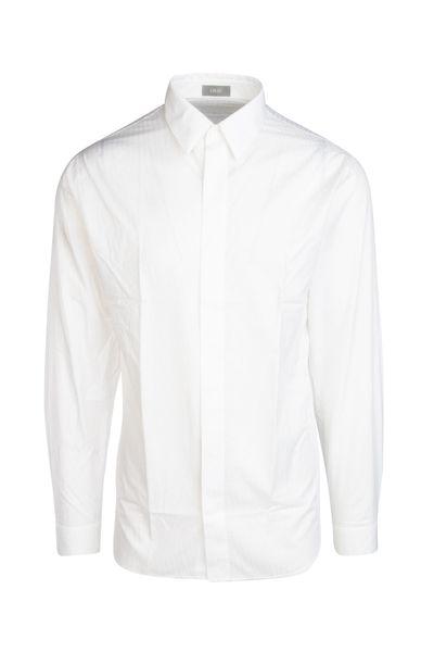 Shop Dior Men's  Oblique Jacquard Shirt In White