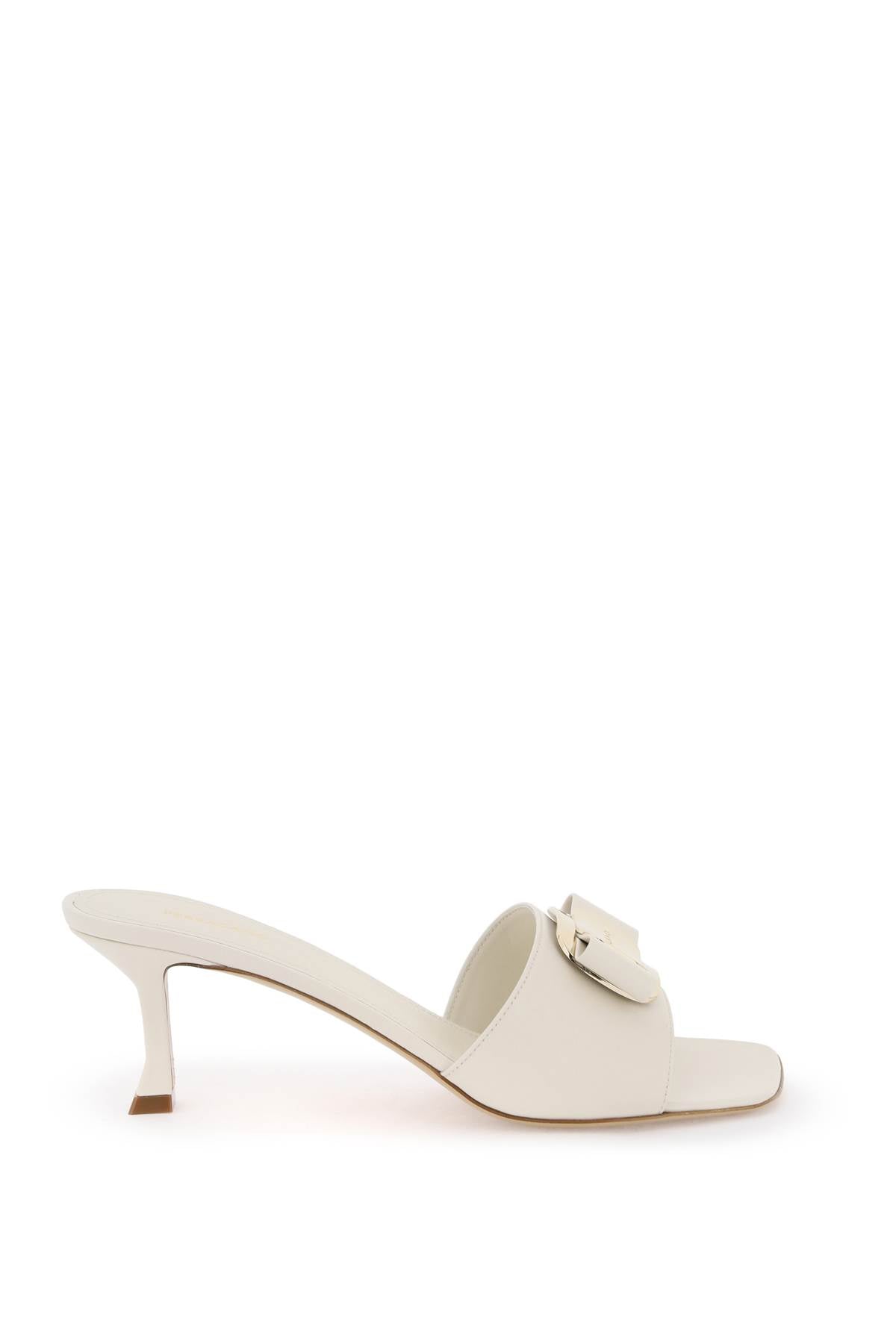 Shop Ferragamo Bow-accented Nappa Leather Flat Sandals For Women In White