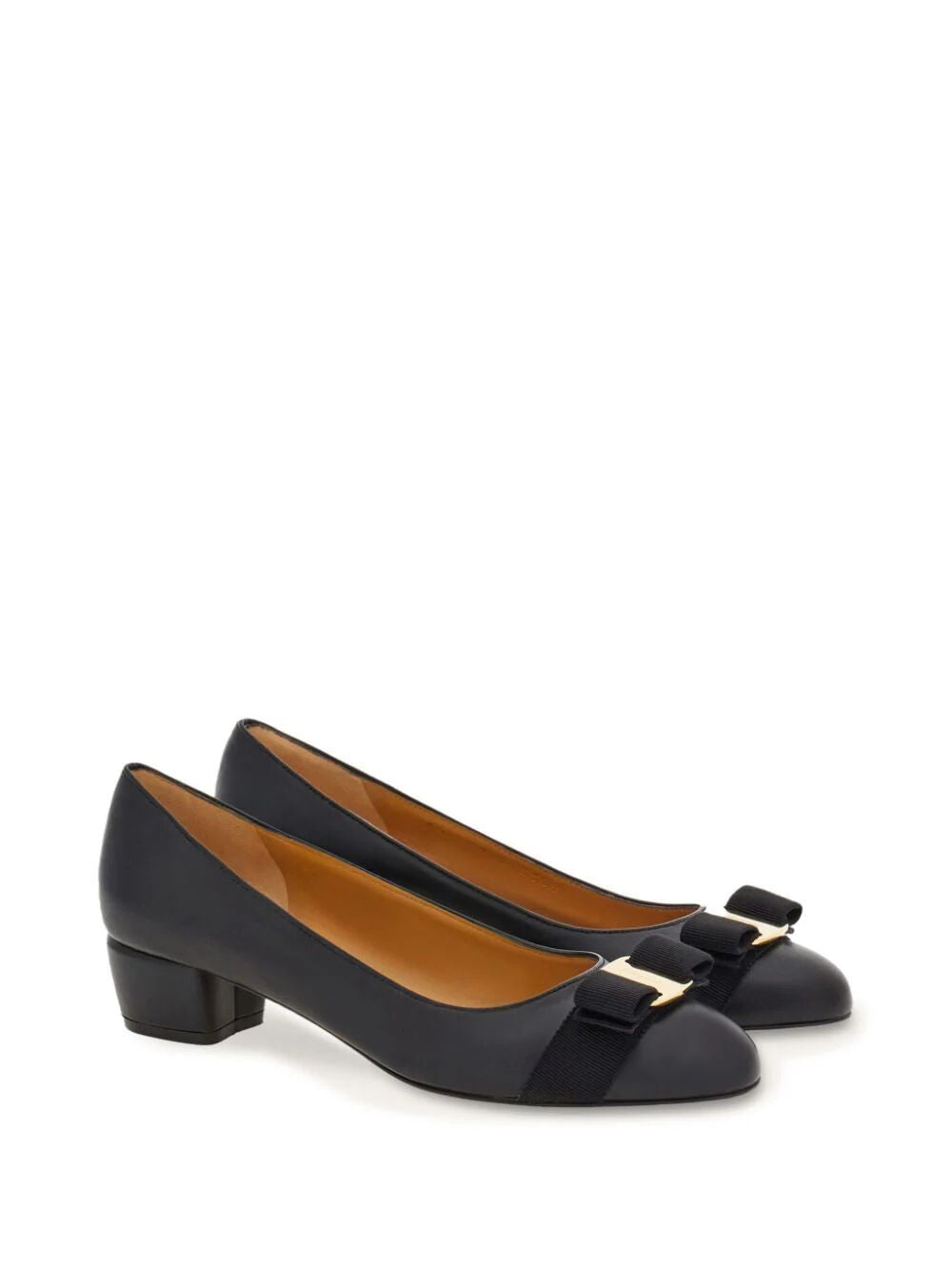 Shop Ferragamo Elegant Bow Pumps | Classic Black Leather Sandals For Women | Fw24 Collection