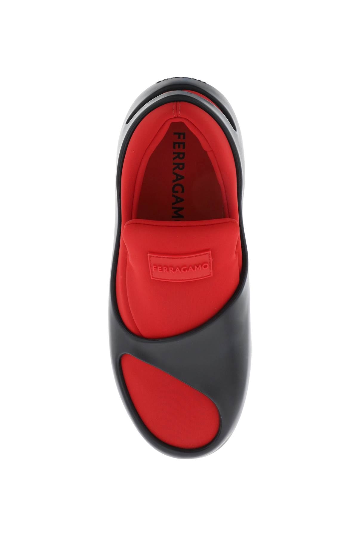 Shop Ferragamo Men's Futuristic Cut-out Sneakers In Mixed Colors In Multicolor