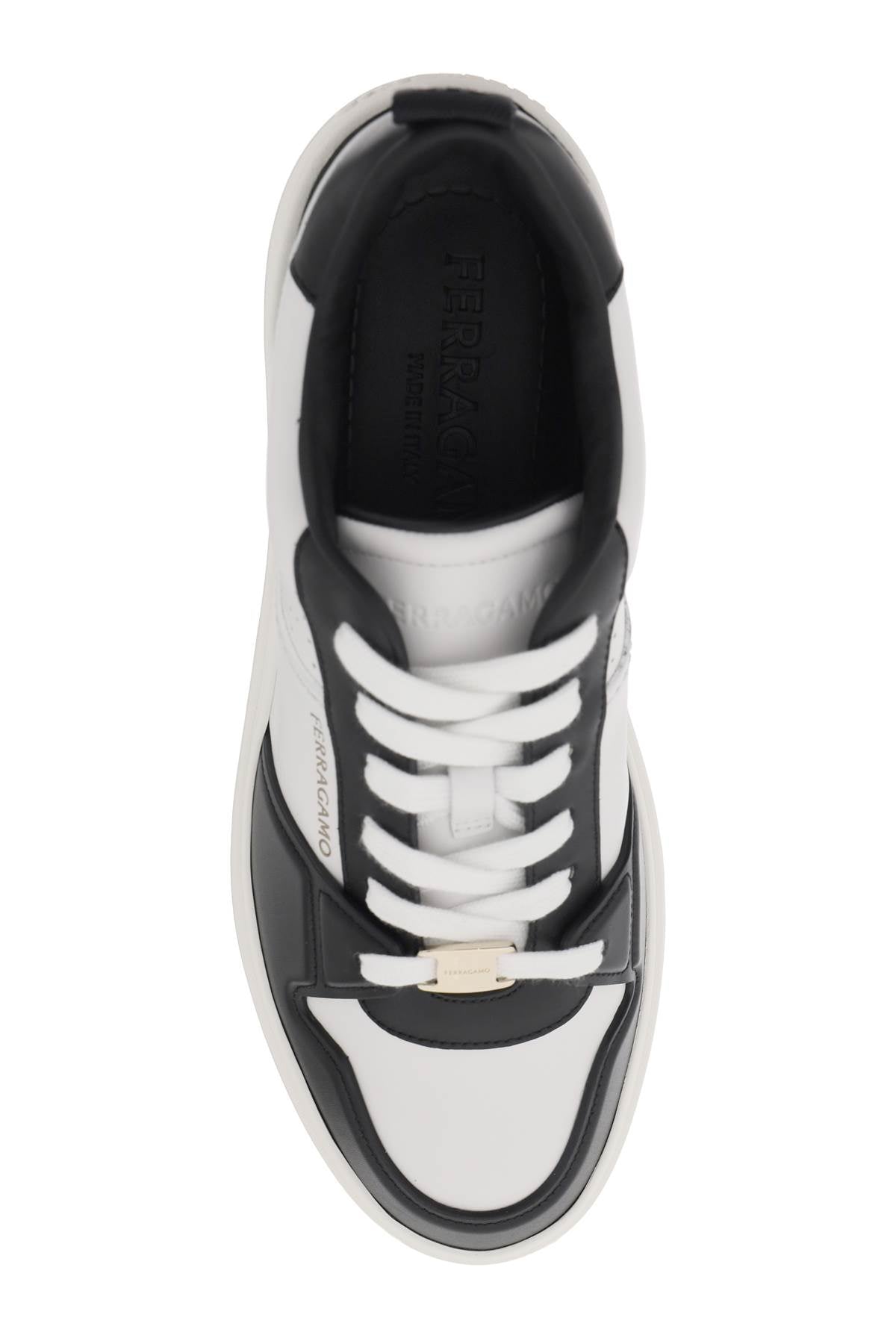 Shop Ferragamo Two-tone Leather Sneakers For Men In Multicolor