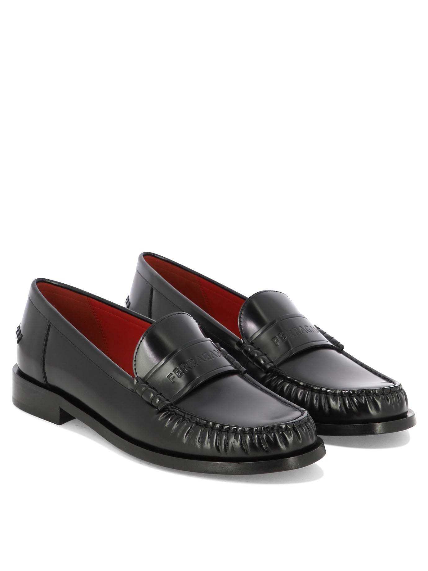 Shop Ferragamo "irina"loafers In Black