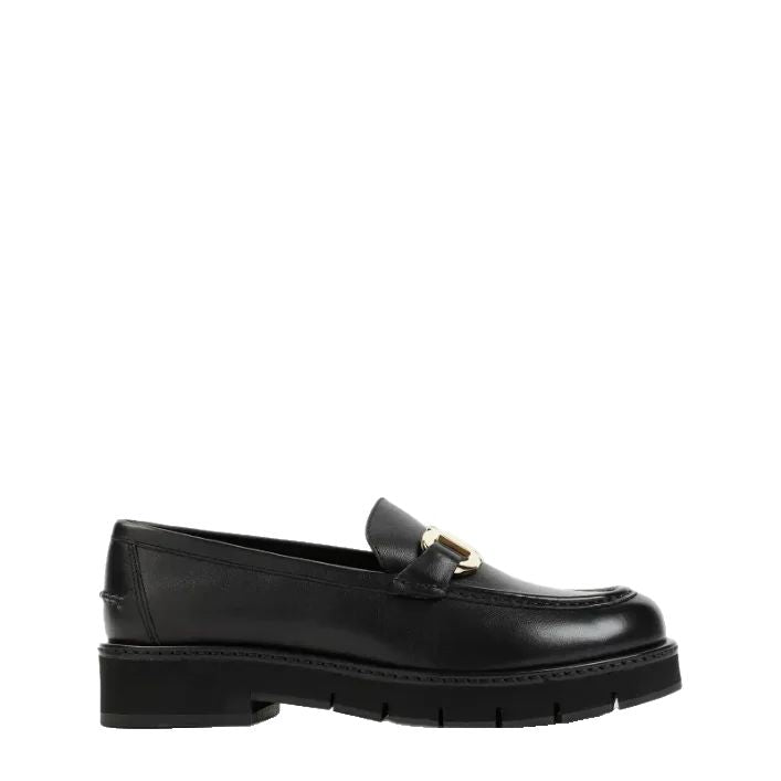 Shop Ferragamo Classic Black Leather Loafers For Women