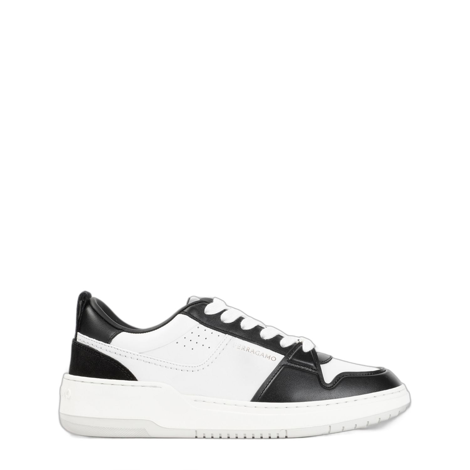 Ferragamo Black Leather Sneakers For Women In Ss24 Collection