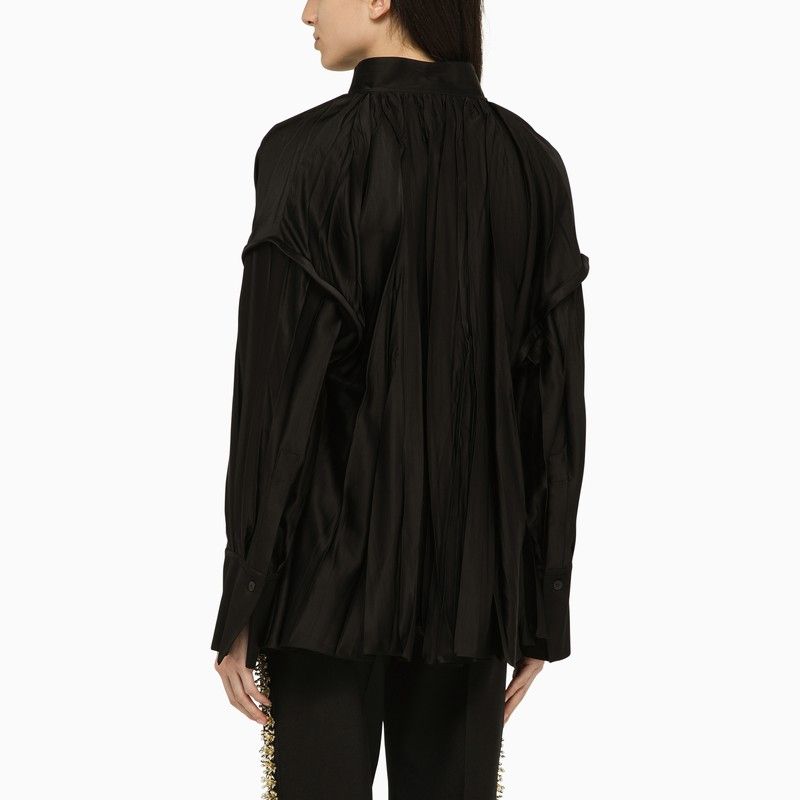 Shop Ferragamo Black Viscose Kaftan Shirt For Women