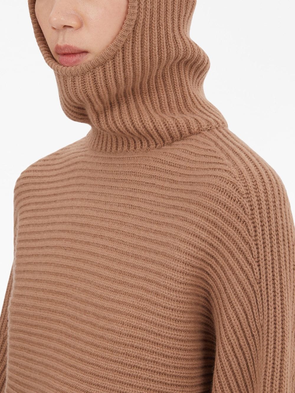 Shop Ferragamo Color-block Cropped Cashmere Hoodie For Women In Beige