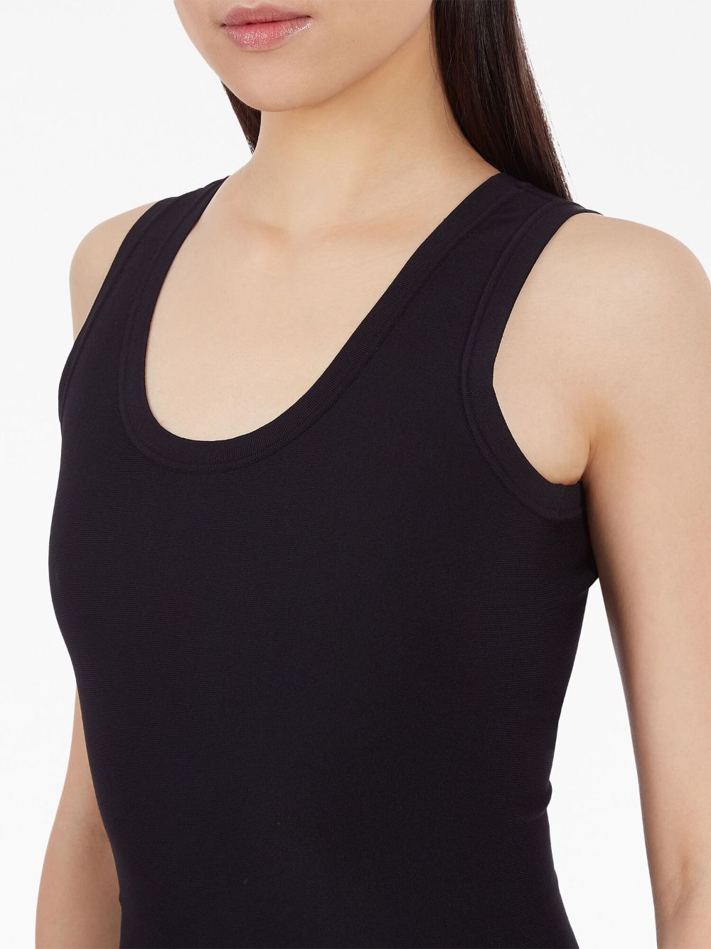 Shop Ferragamo Black Sleeveless Flared Midi Dress For Women