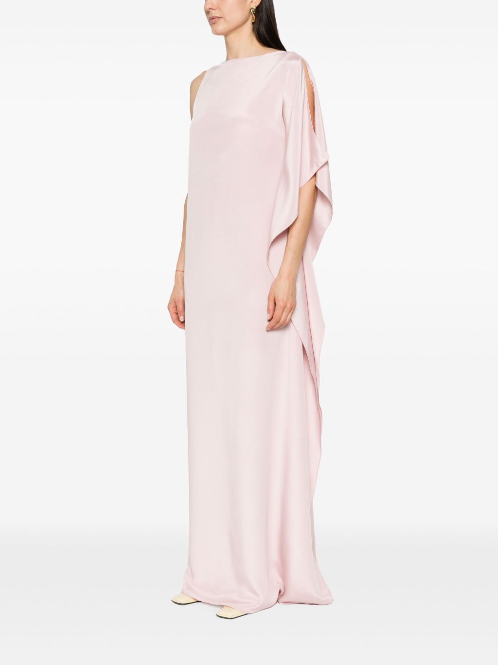 Shop Max Mara Silk Long Dress In Soft Pink