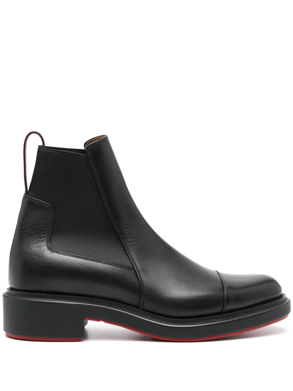 Christian Louboutin Panelled Design Round Toe Boots In Black