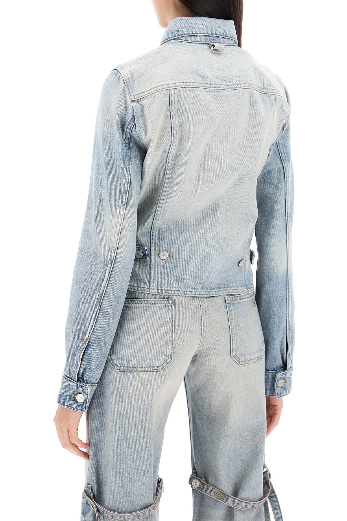Shop Courrèges Light Washed Cotton Denim Trucker Jacket For Women In Light Blue