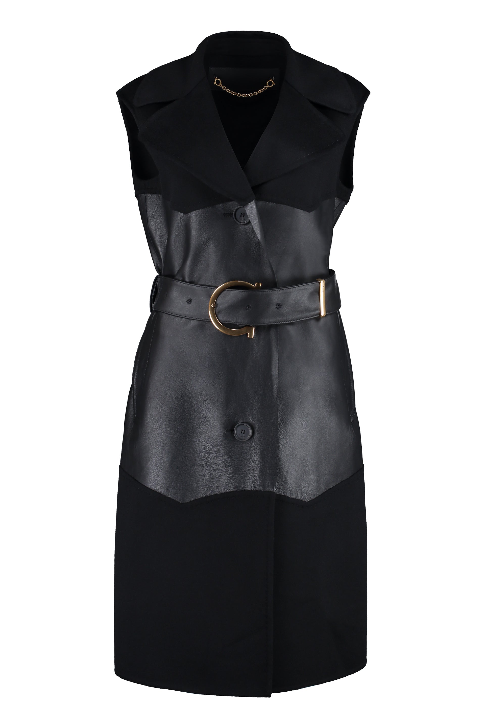 Shop Ferragamo Sleeveless Wool And Cashmere Jacket For Women In Black
