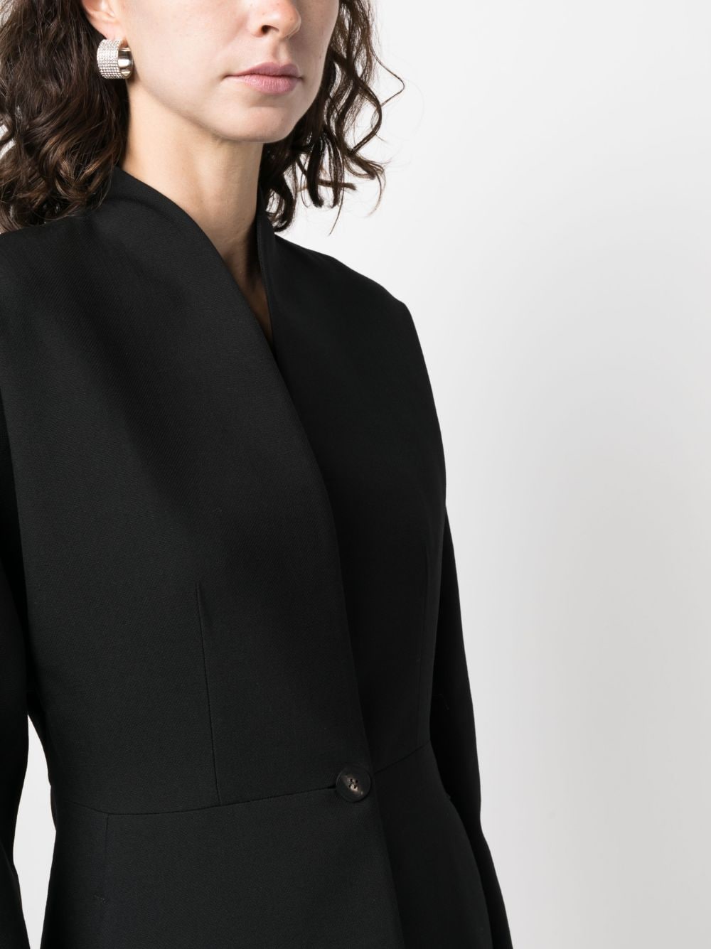 Shop Ferragamo Stylish Black Collarless Single-breasted Blazer For Women From Fw23 Collection