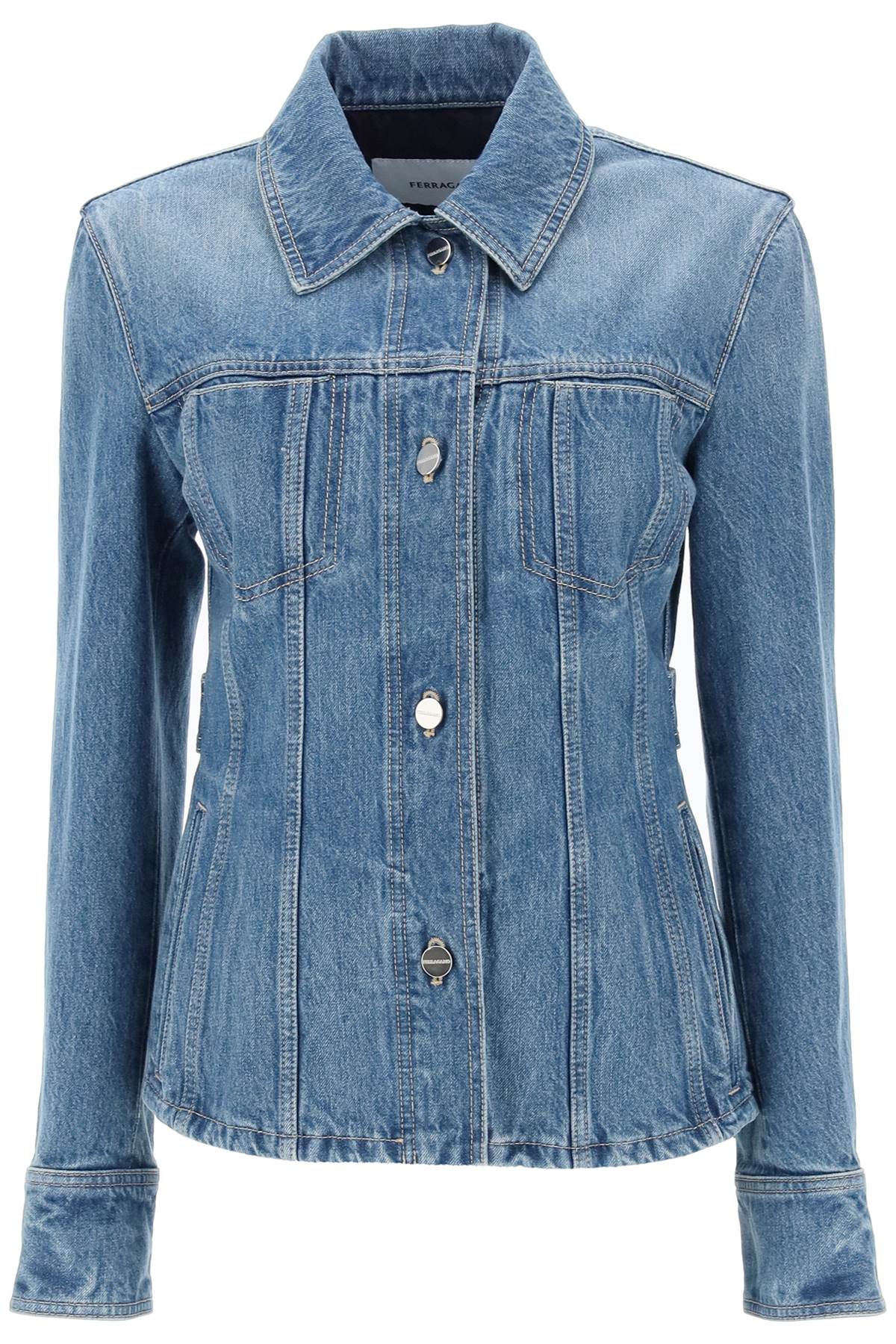 Shop Ferragamo Vintage Blue Denim Jacket For Women