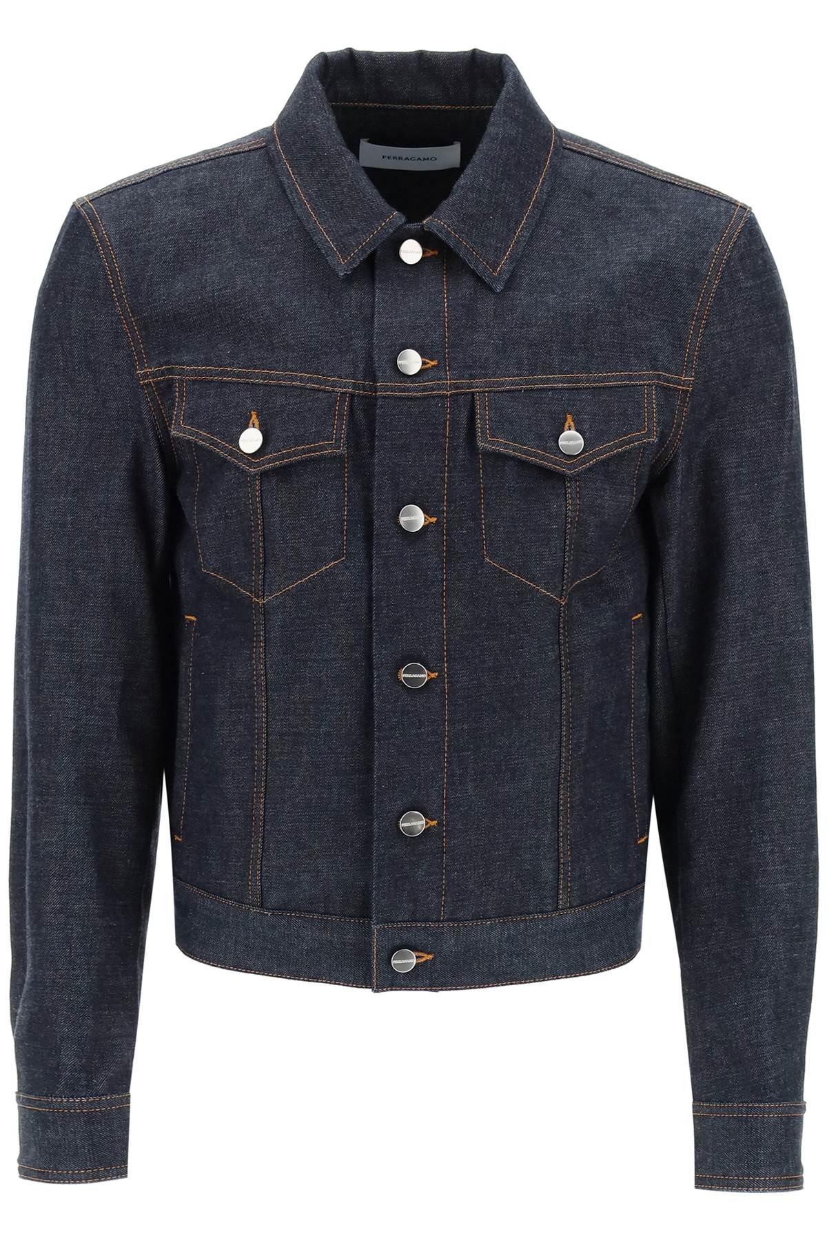 Shop Ferragamo Western-inspired Denim Jacket For Men In Blue