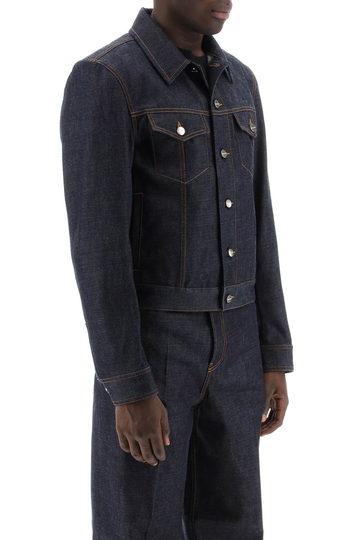 Shop Ferragamo Western-inspired Denim Jacket For Men In Blue