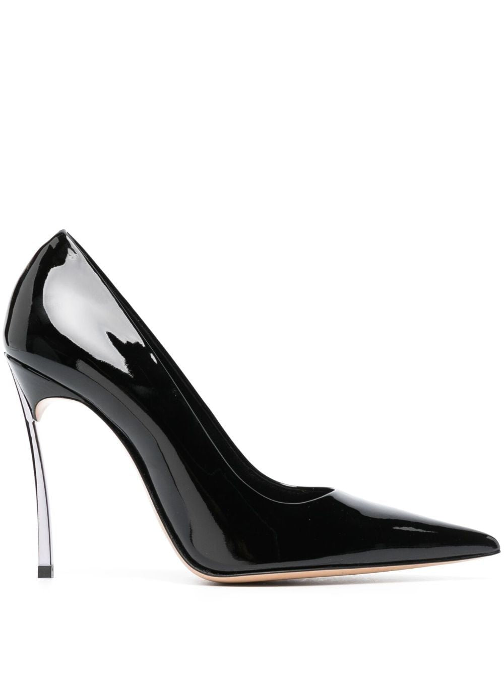 Casadei Classy Black Leather Pointed Toe Pumps For Women