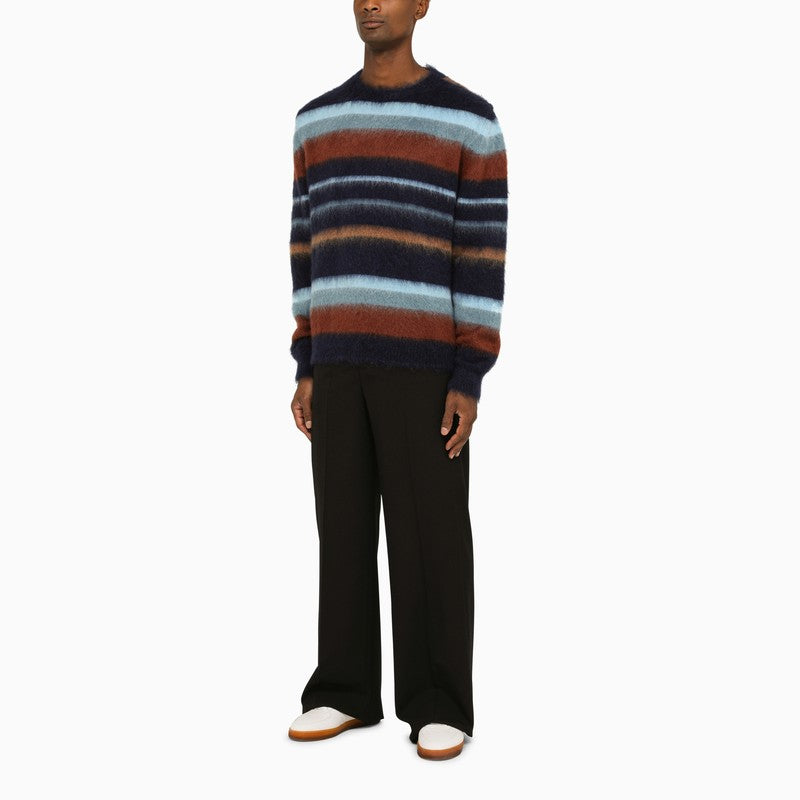 Shop Etro Multicolor Striped Wool Crew-neck Jumper For Men