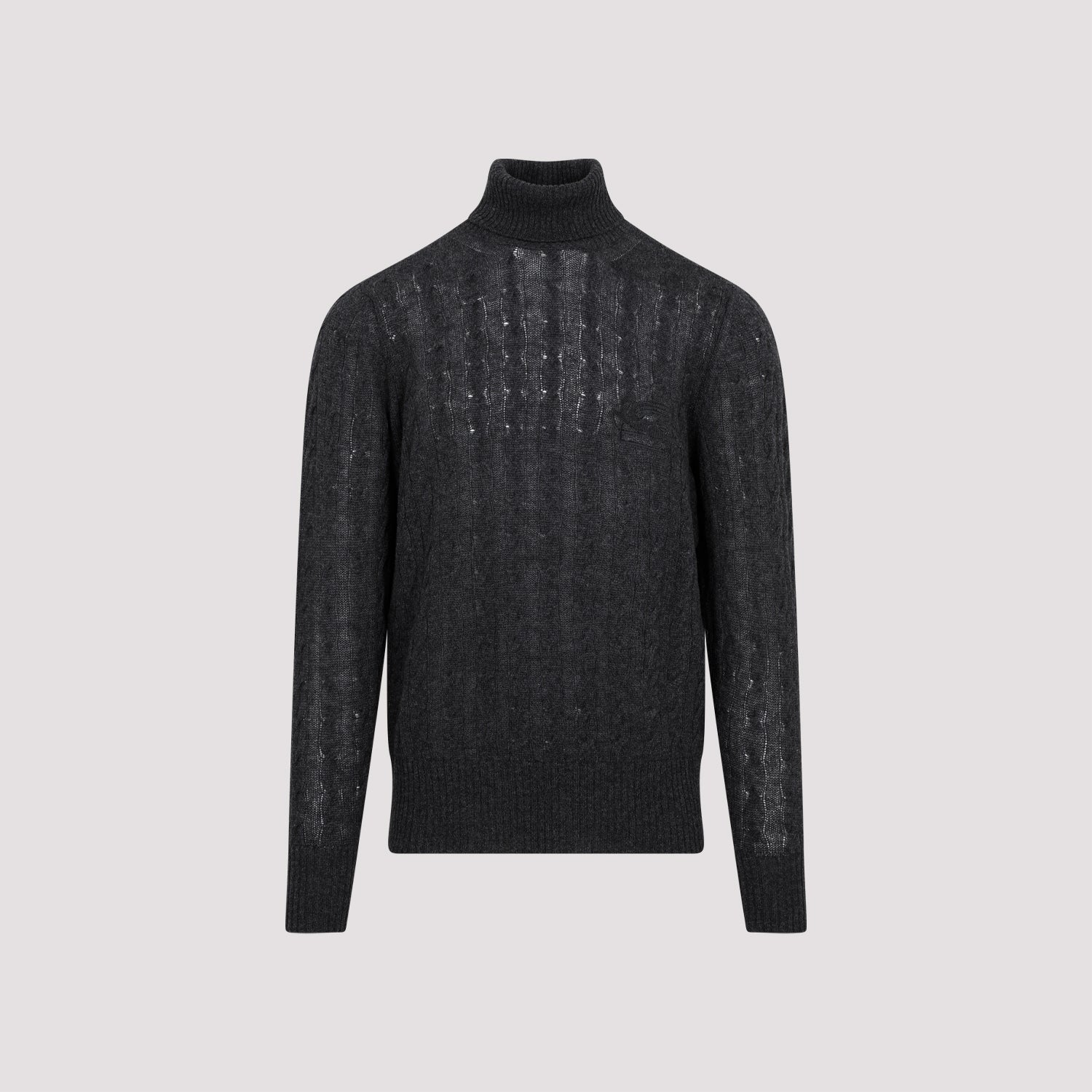 Shop Etro Grey Cable-knit Cashmere Sweater For Men