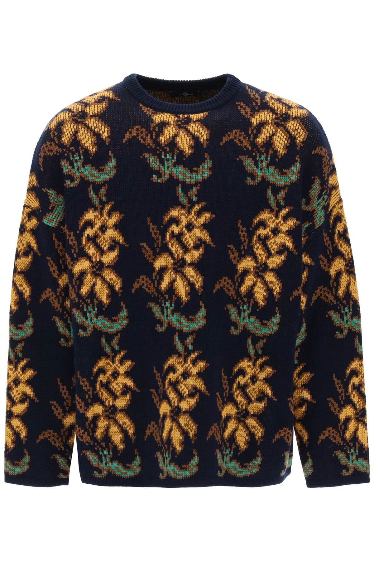 Shop Etro Mens Floral Pattern Sweater In Blue