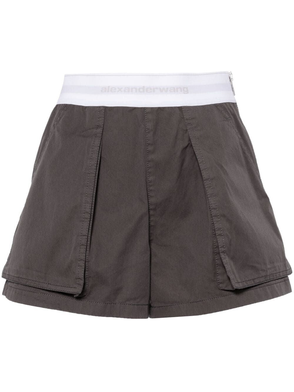 Shop Alexander Wang Rave Cotton Cargo-shorts In Gray