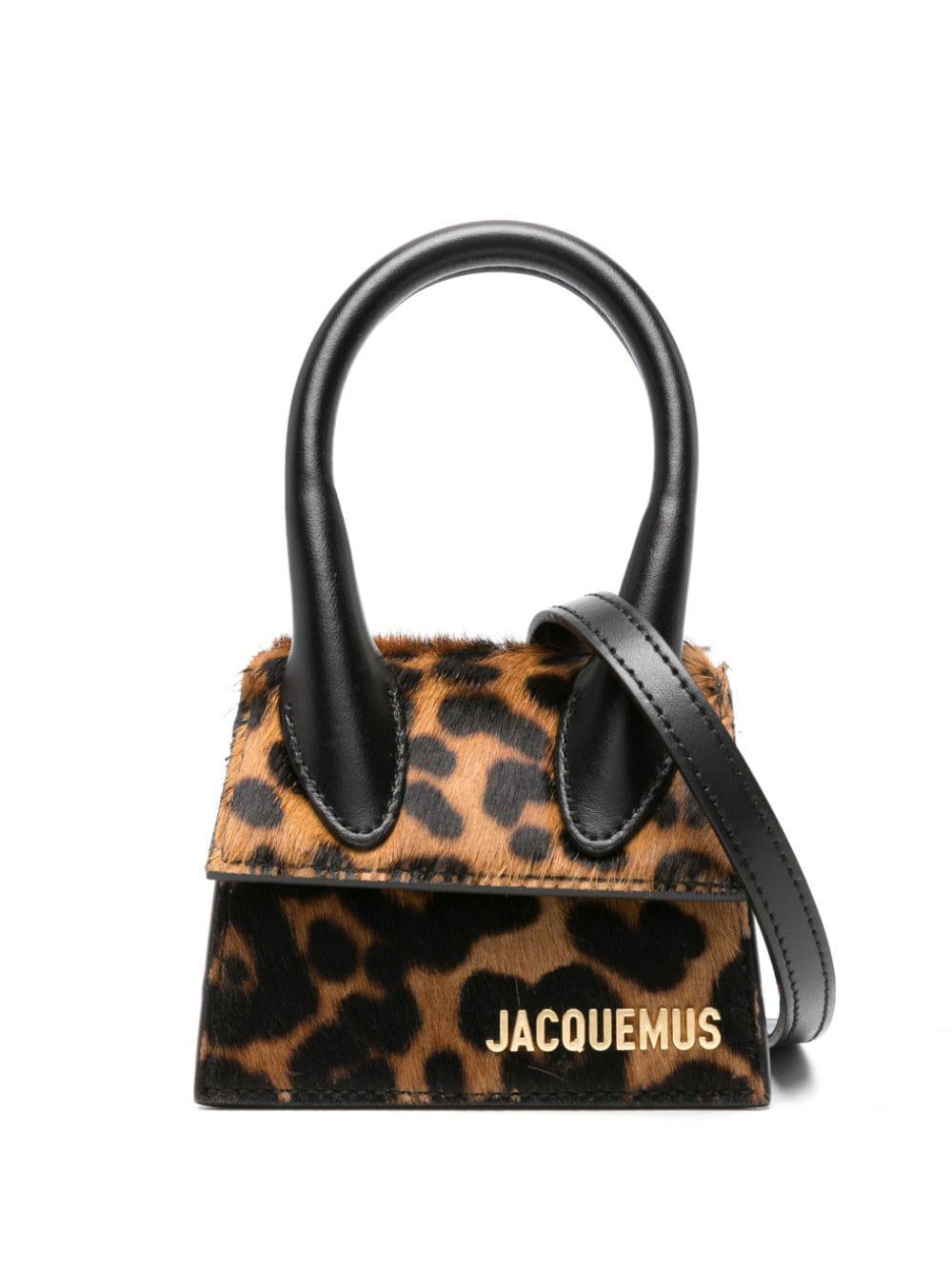 Shop Jacquemus Leopard Print Mini Bag For Women In Brown