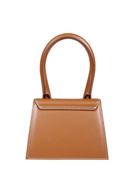 Shop Jacquemus Luxurious Camel Brown Leather Tote Handbag