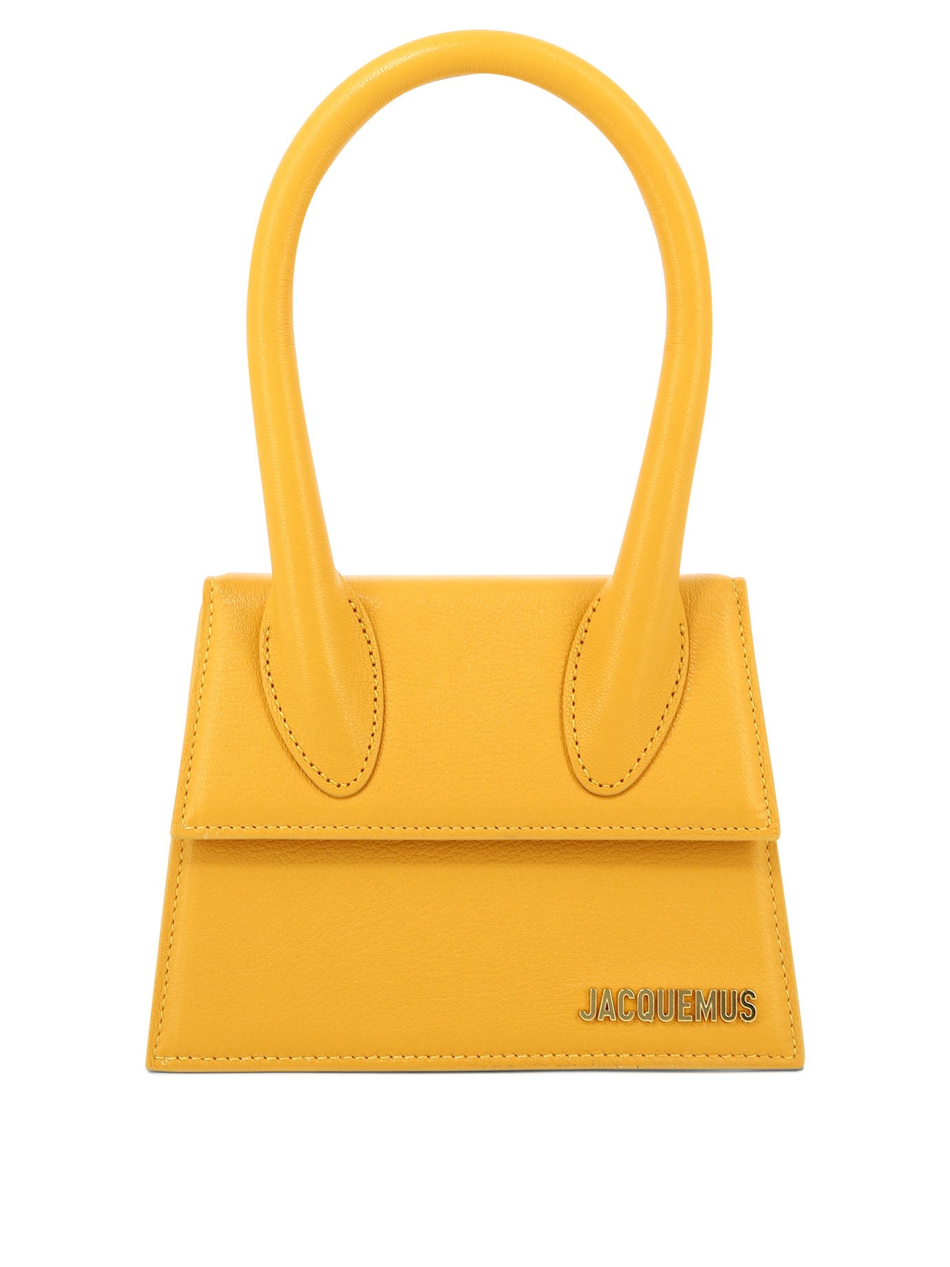 Jacquemus Stylish Orange Leather Top-handle Handbag For Women