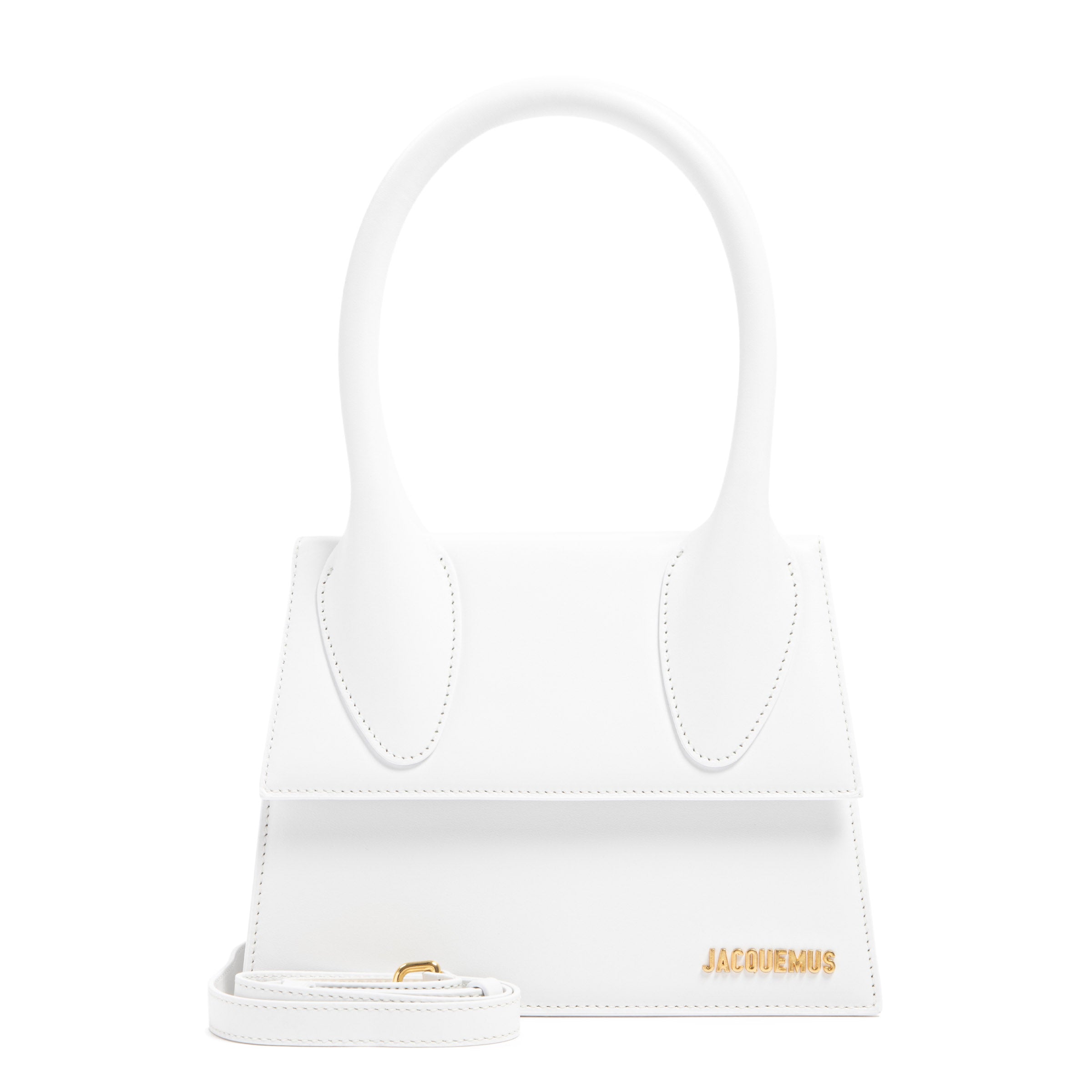Shop Jacquemus White Leather Top-handle Handbag For Women
