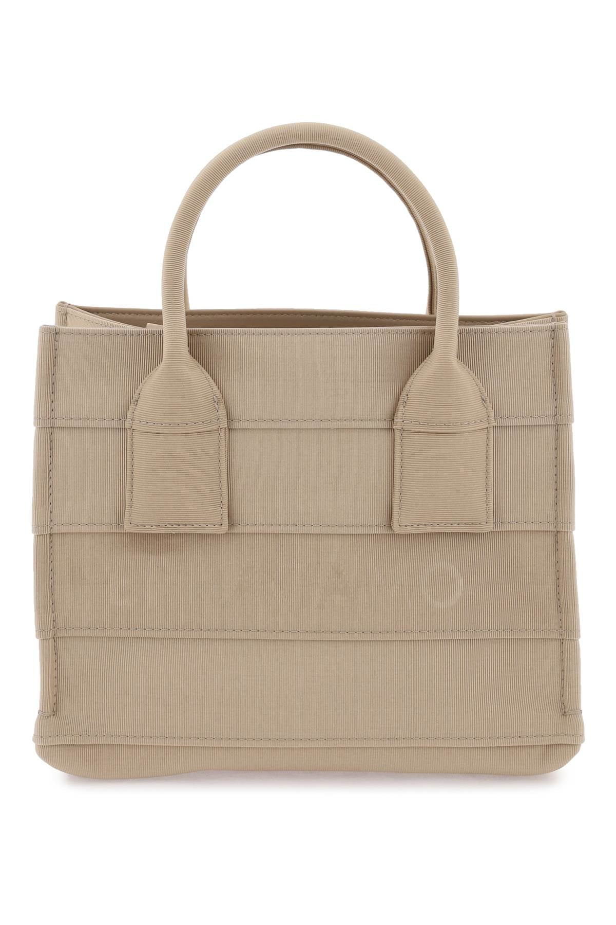 Shop Ferragamo Stylish Beige Tote Handbag With Grograin Structure And Maxi Lettering Logo
