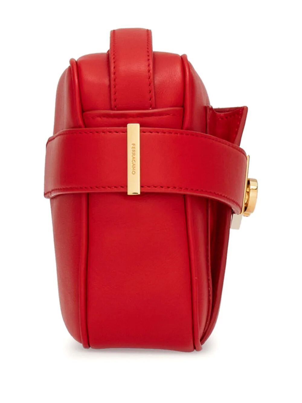 Shop Ferragamo Red Leather Crossbody Camera Case For Women