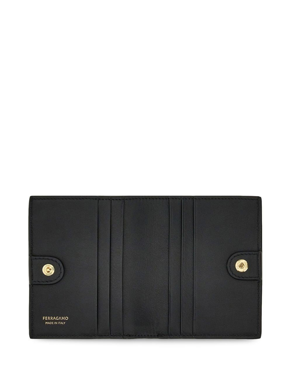 Shop Chloé Black Leather Wallet With Gancini Hook Closure