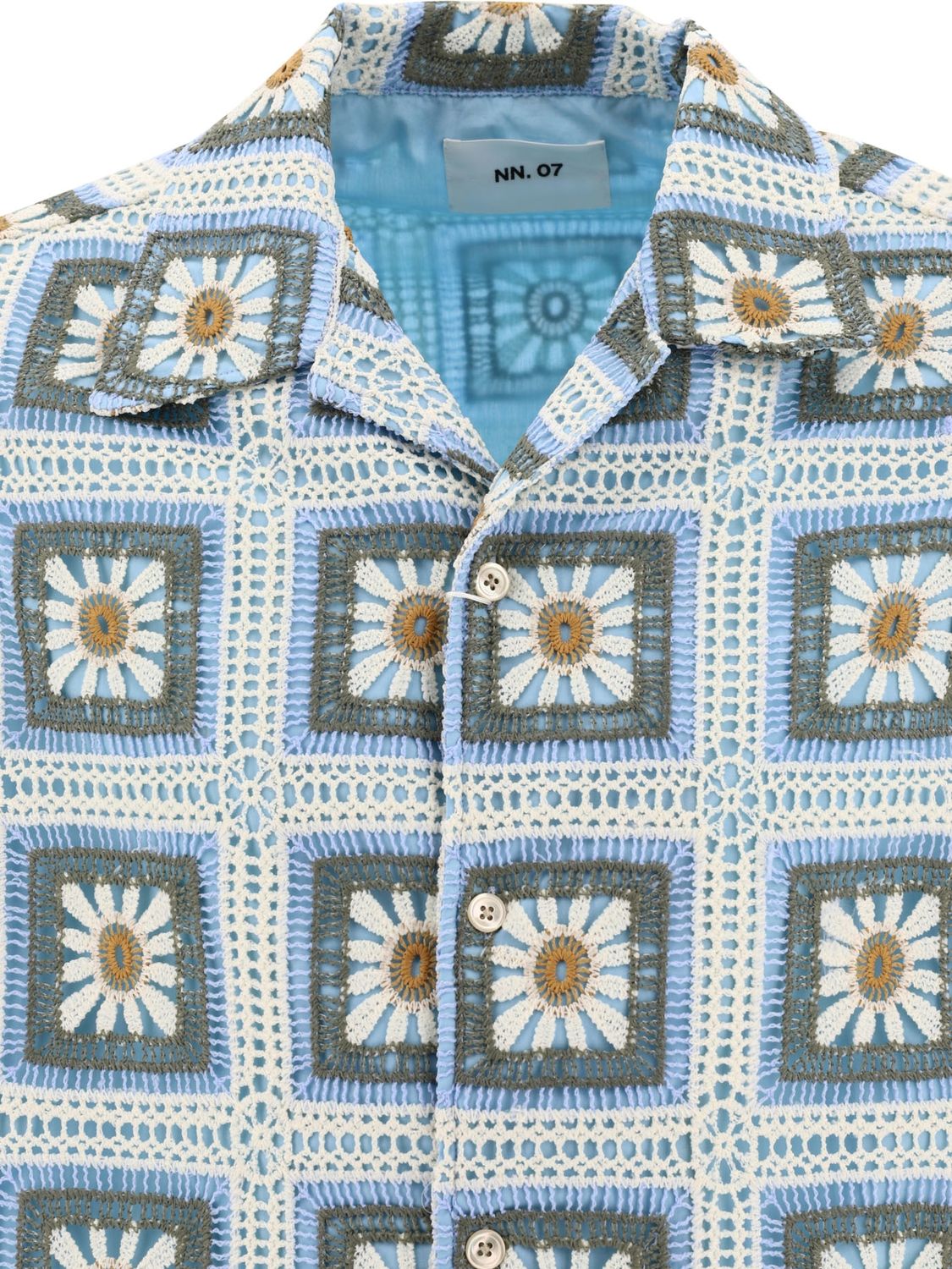 Shop Nn07 "julio Crochet" Shirt In Light Blue