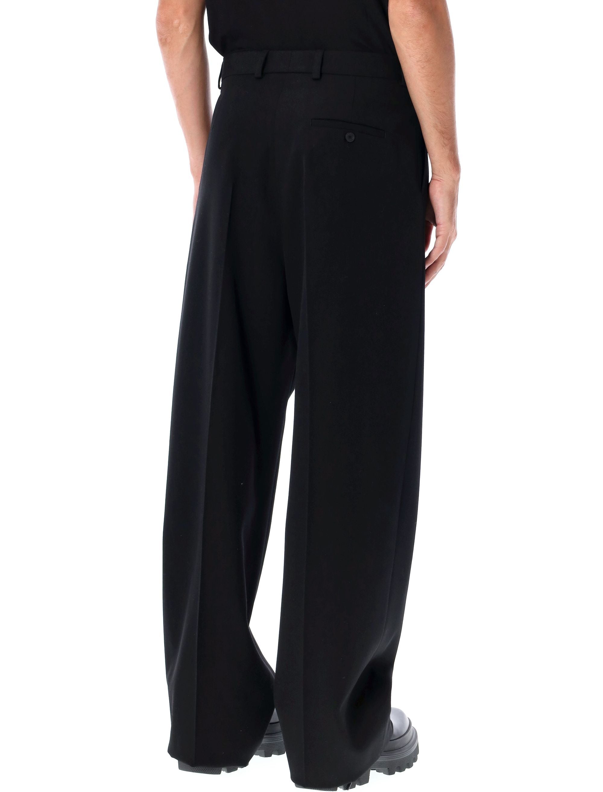 Shop Balenciaga Mid-waist Double Front Pants In Black For Men By