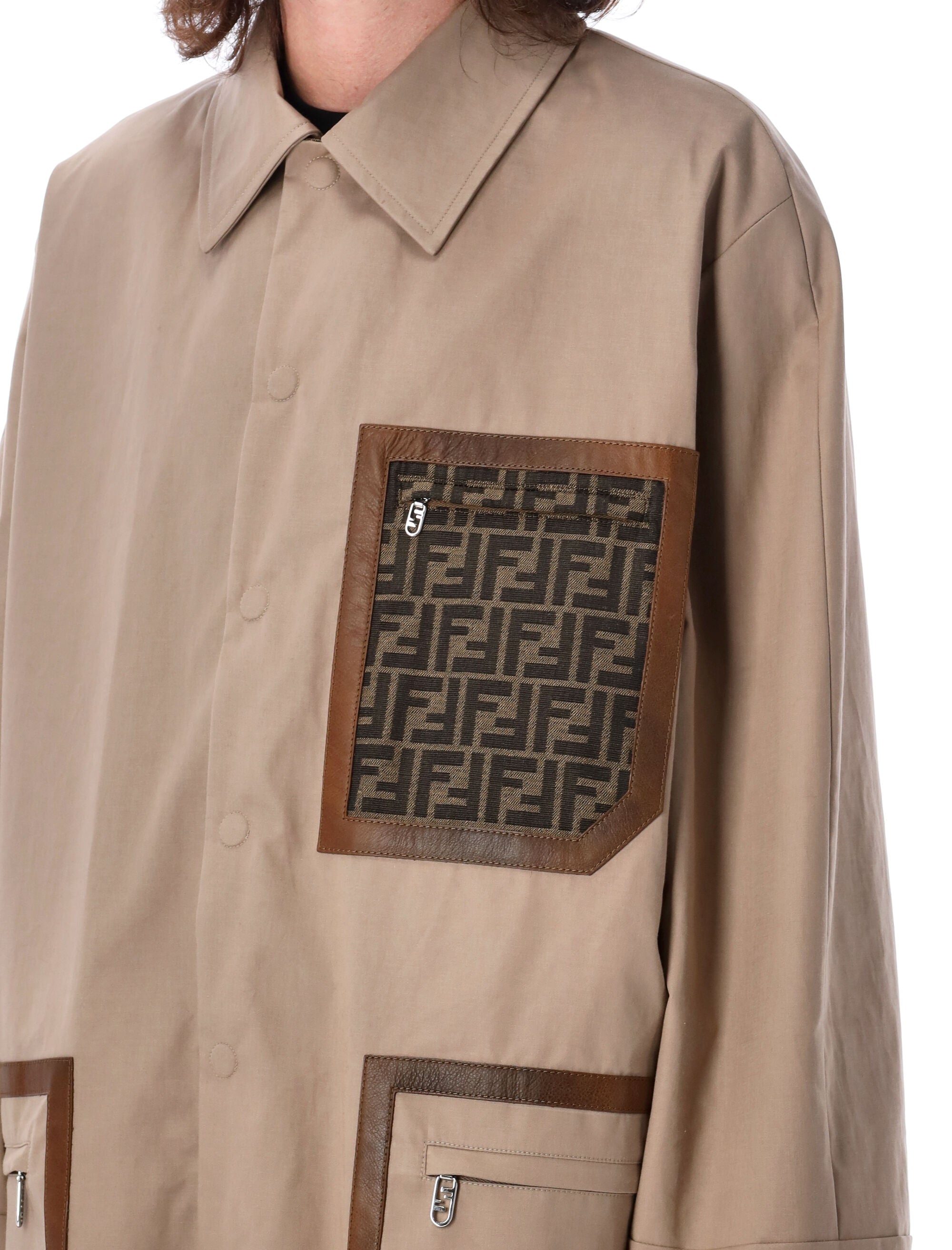 Shop Fendi Reversible Trench Jacket For Men In Beige For Fw23