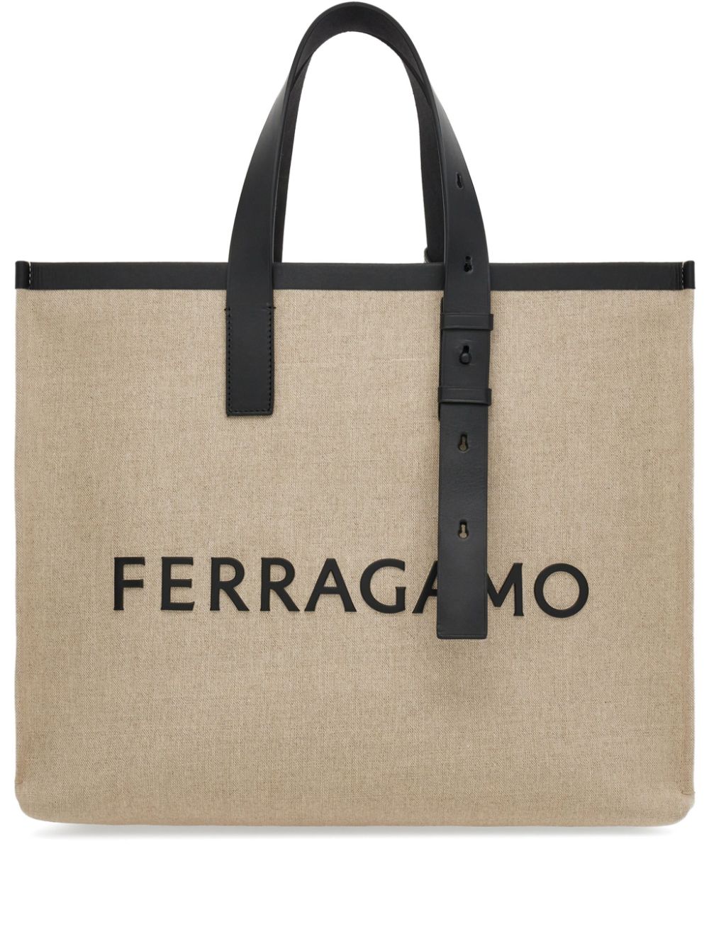 Shop Ferragamo Logo Tote Handbag Handbag In Tan