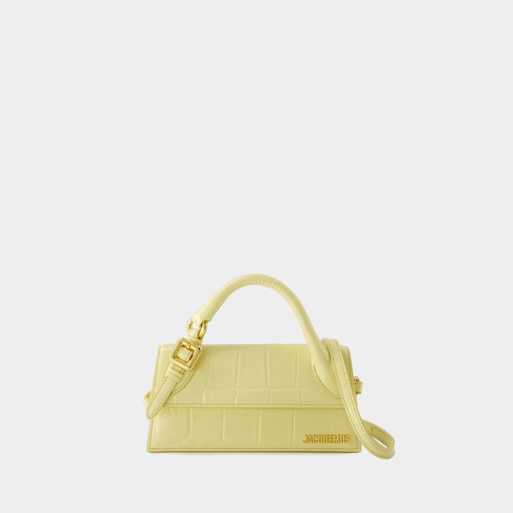 Jacquemus Le Chiquito Long Boucle Loop Handbag In Yellow