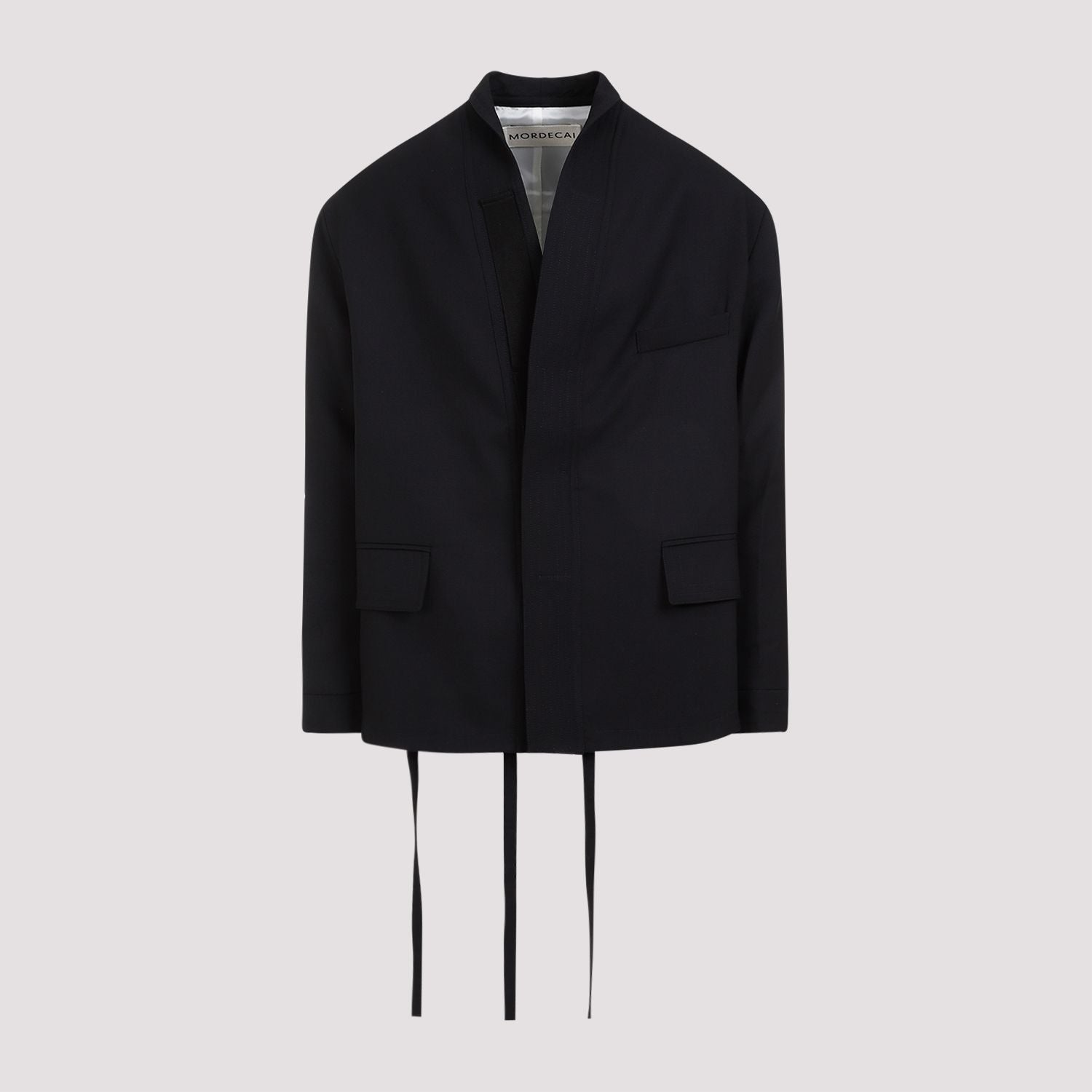Shop Mordecai Men's Black Kimono Suit Jacket For Ss24